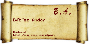 Bősz Andor névjegykártya